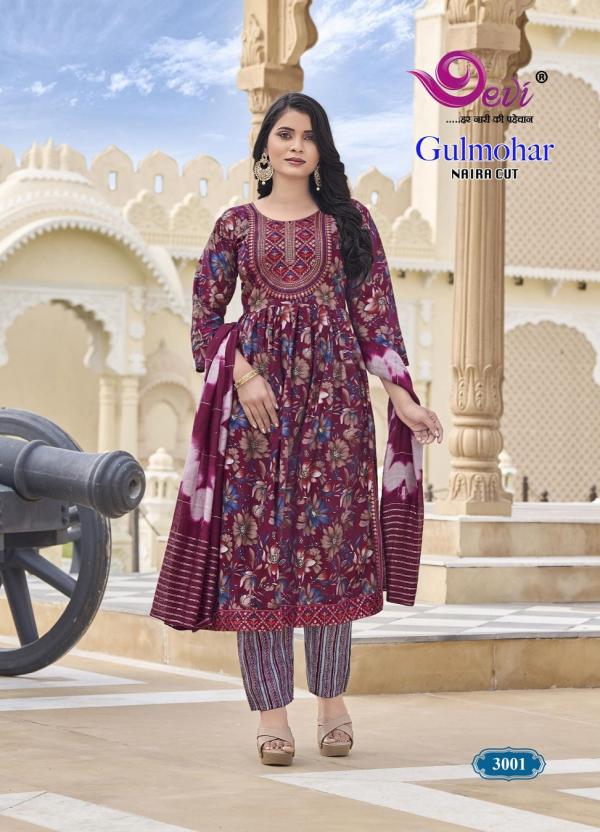 Devi Gulmohar Vol-3 – Naira Cut Kurti With Pant Dupatta